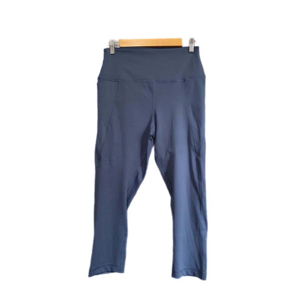 Velocity Leggings Women‎ XL Blue Excellent High Waist Side Pockets Crop Athletic
